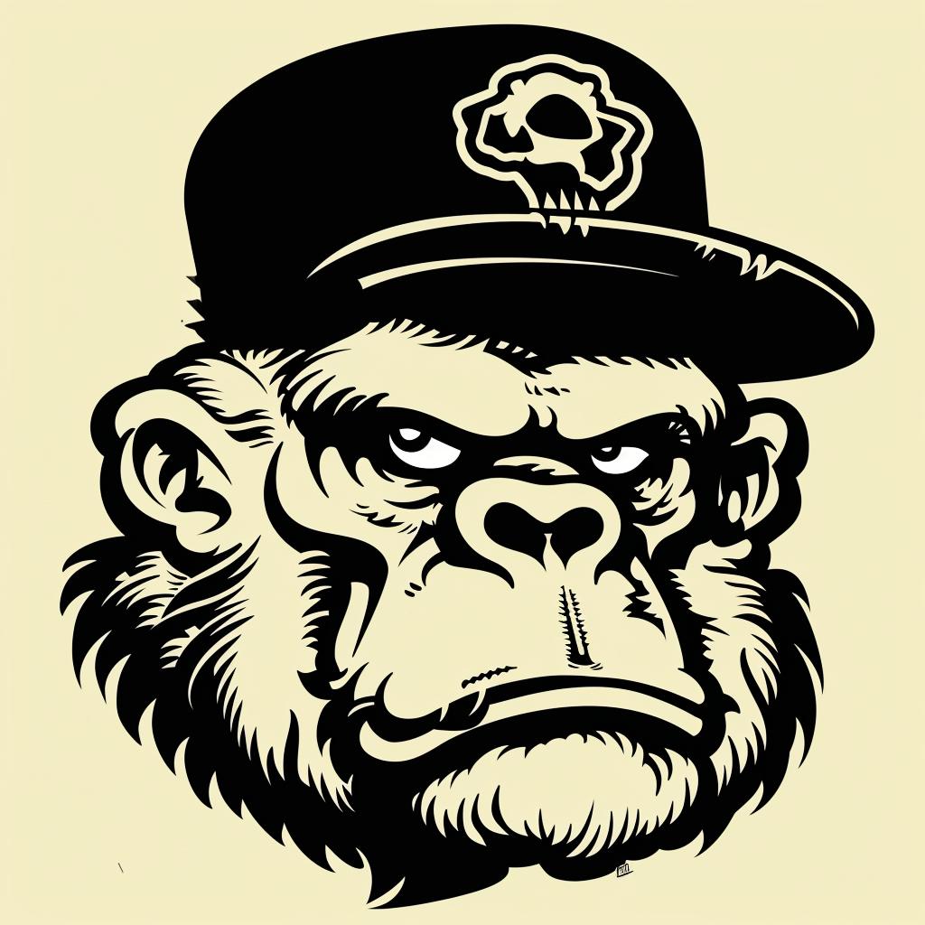 gorilla  cap  baseball  cartoon  funny  illustration  animal  playful  vector  humorous 939923