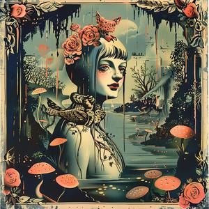 woman  flowers  hair  bird  chromolithography  colorful  portrait  nature  elegant  art 1048036