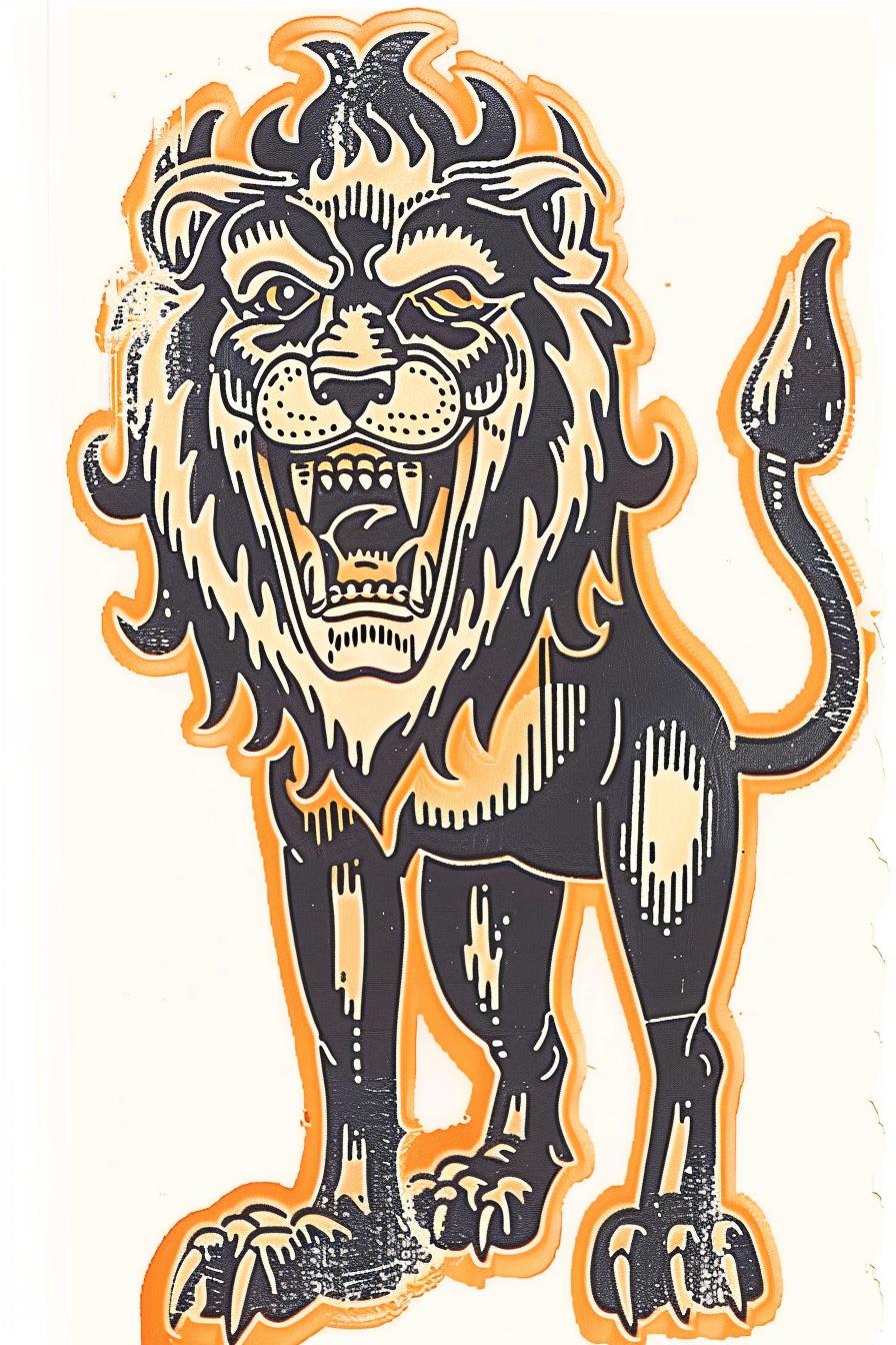 mythical  lion  creature  sticker  Todd  McFarlane  snarling  illustration  dynamic  graphics 934054