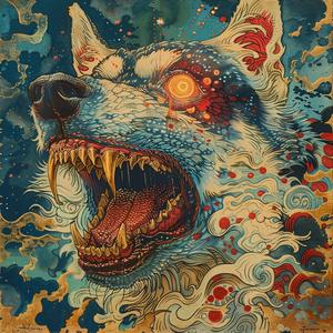 wolf  mouthopen  vintage  comic  ArtNouveau  Surrealism  portrait  headshot  illustration  style 1076973