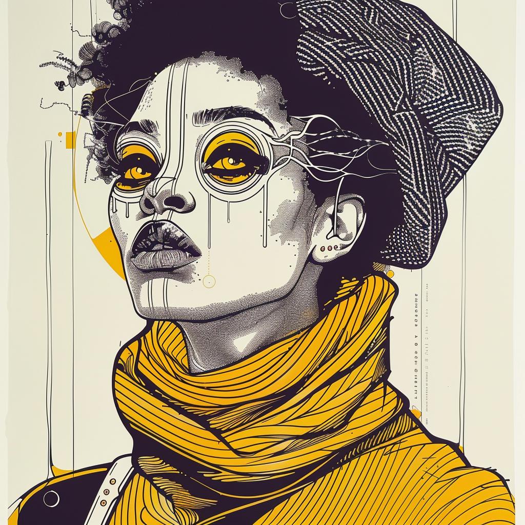Pop  Art  woman  afro  hat  African-American  sweater  Troy  Brooks  dripping 939322
