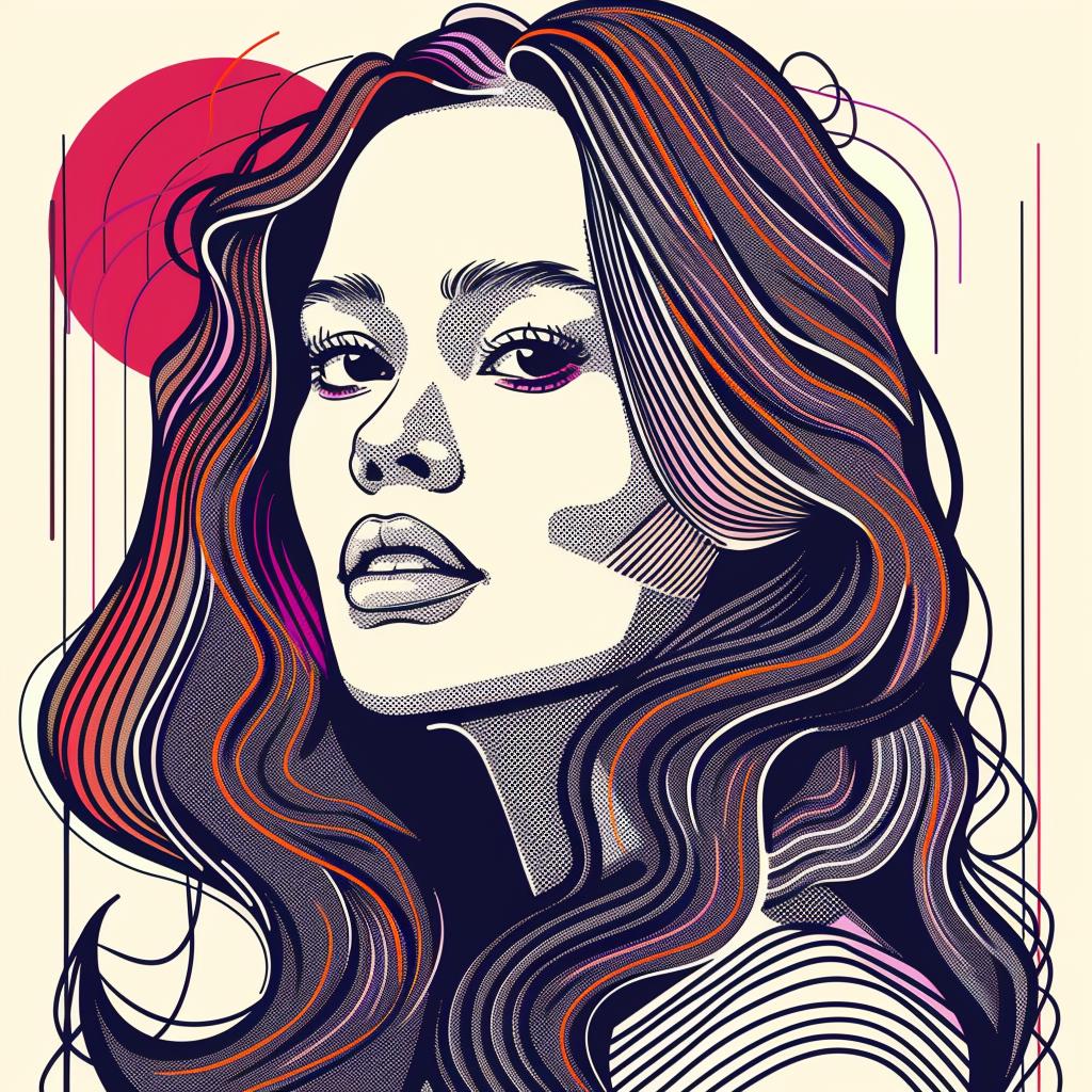 Pop  Art  Woman  Asian  LongHair  Digital  Female  Contemporary  Colorful  Portrait 937138