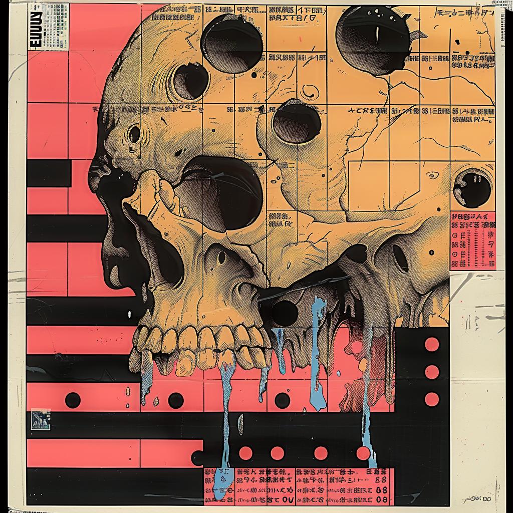 skull  red  black  background  poster  surreal  ToshioSaeki  art  dark  fantasy 960226