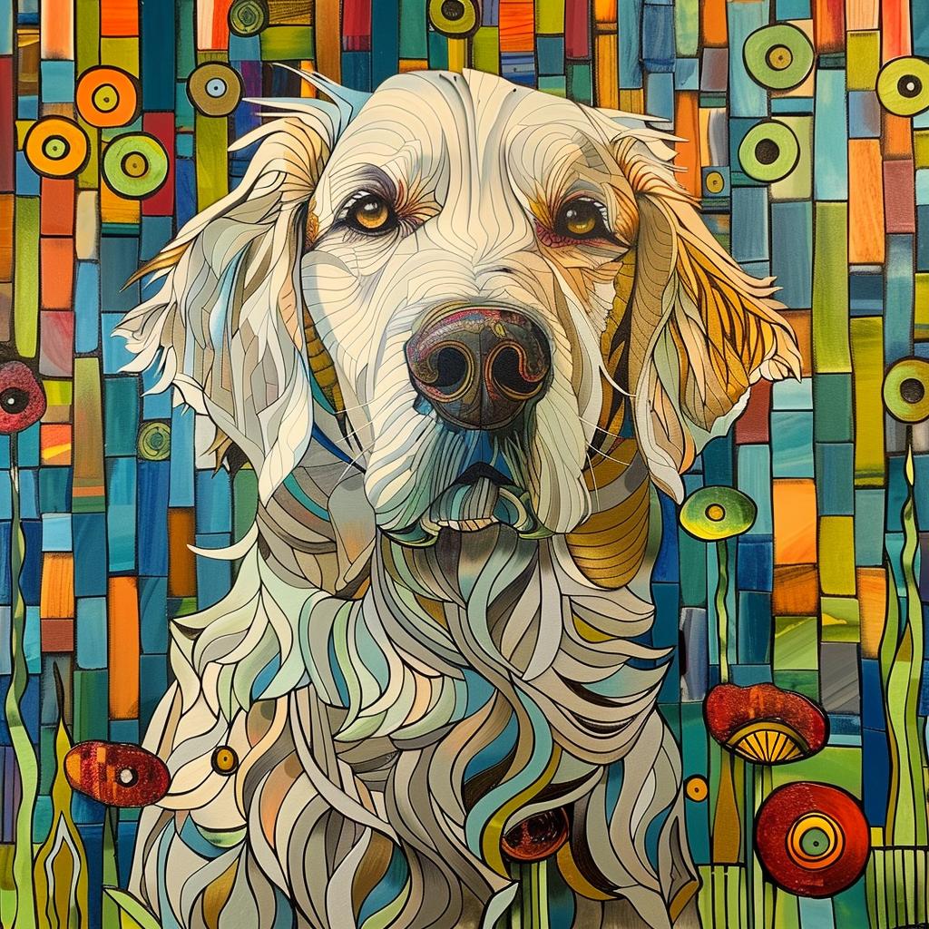 golden  retriever  painting  flowers  colorful  nature  canine  artwork  vibrant  textured 938598