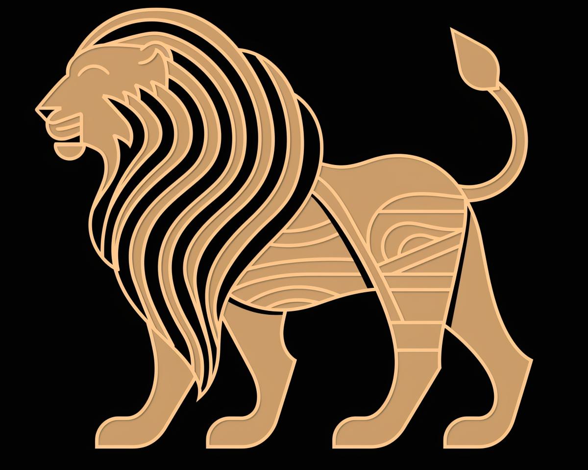 lion  logo  black  full  body  design  icon  graphic  stylized  symbol 1027682