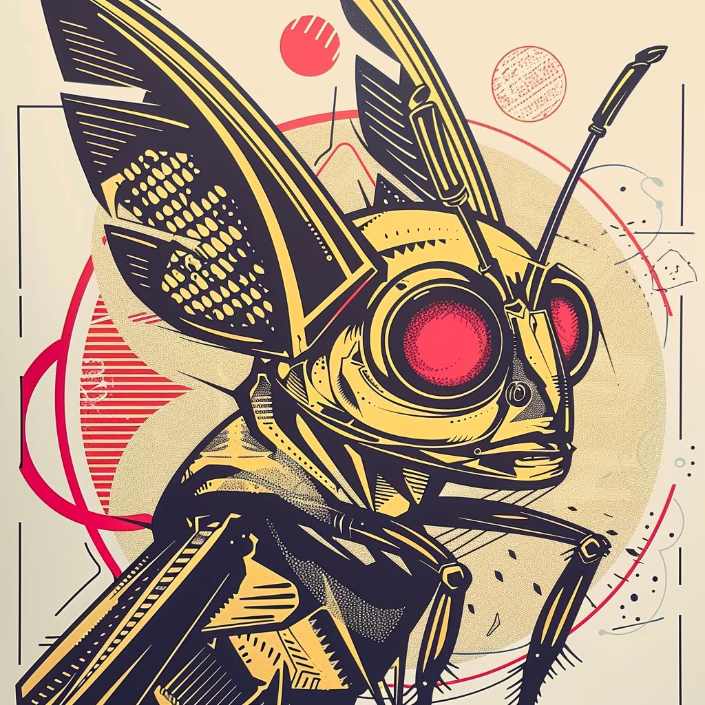album  cover  grasshopper  poster  insect  Tsukioka  Yoshitoshi  Symbolist  Risograph  art 939505