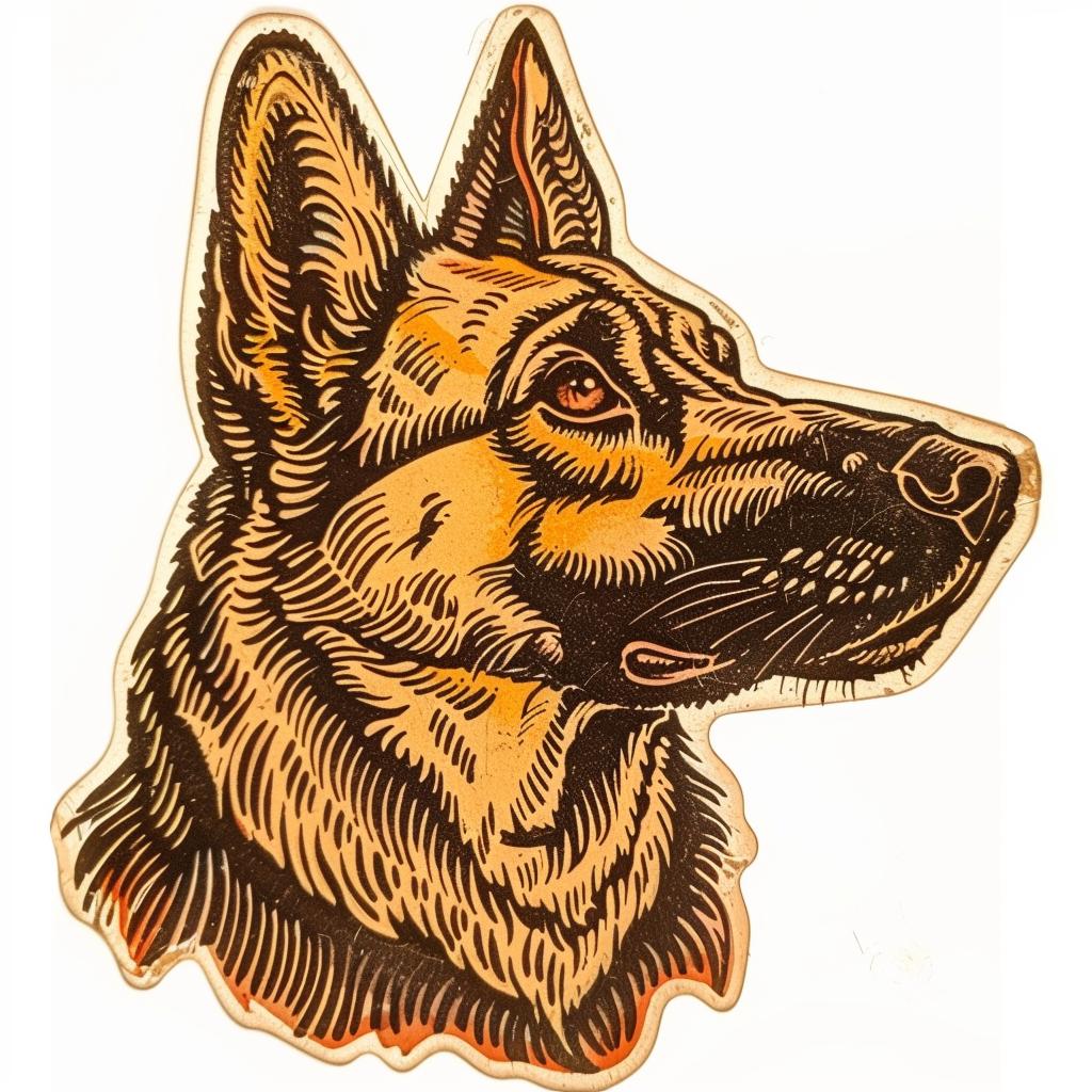 german  shepherd  sticker  dog  white  background  cute  illustration  animal  design 943000