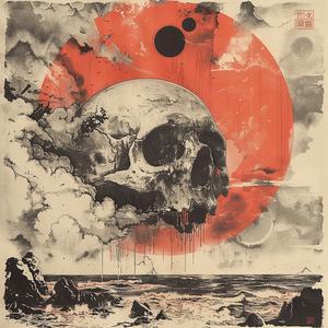 surreal  album  cover  Yoshitoshi  White  Biskup  sea  sunrise  screenprinting  art 1078426