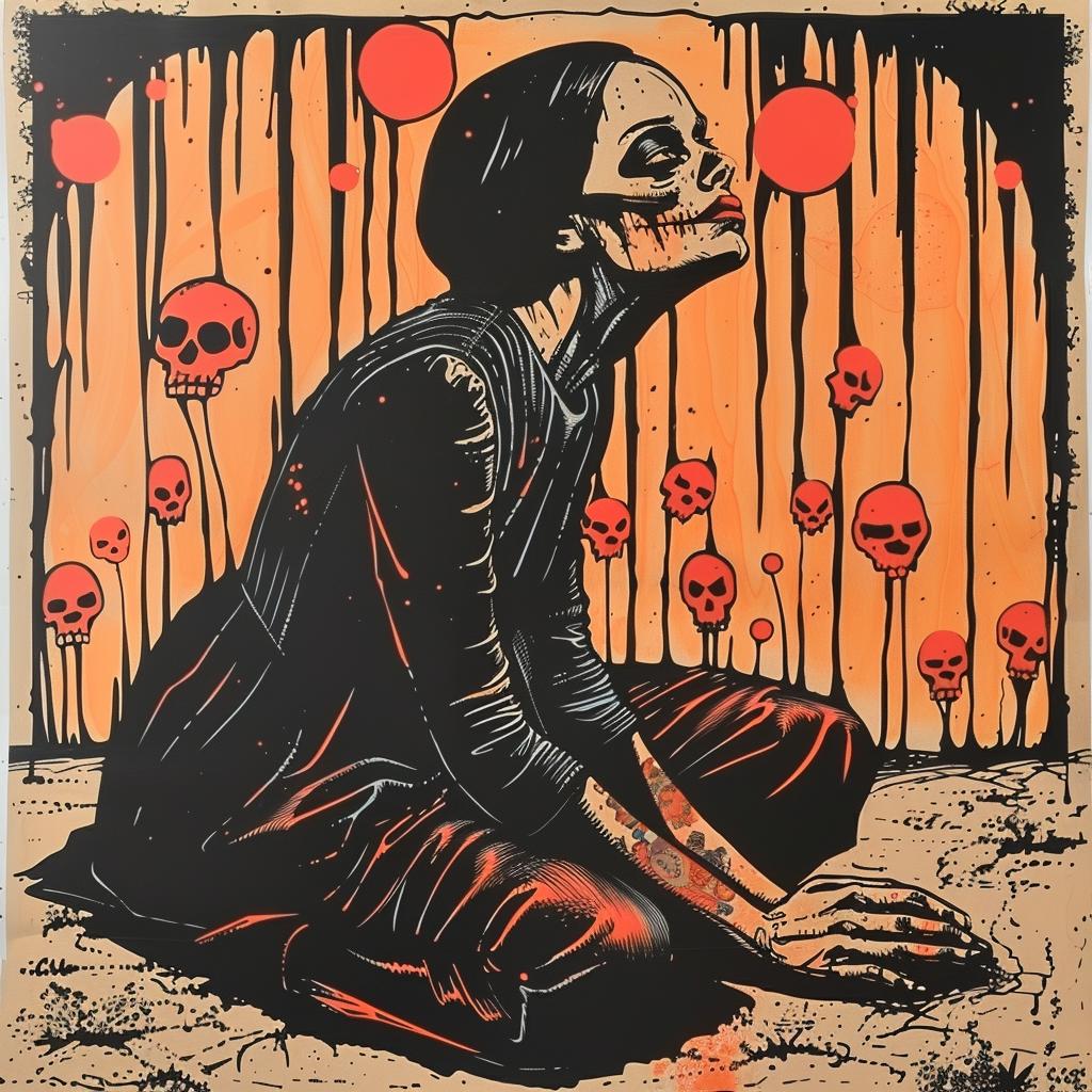 woman  skulls  poster  sitting  dark  arts  naturalistic  terror  Chris  Bachalo 926424