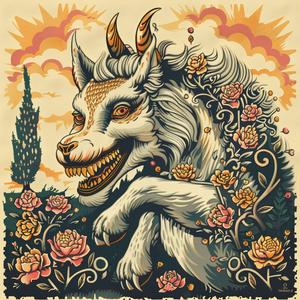 goat  flowers  poster  illustration  nature  colorful  art  flora  wildlife  whimsical 1049085