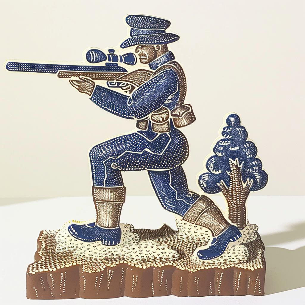 figurine  soldier  rifle  headless  military  detailed  sculpture  wooden  artisanal  collectible 945037