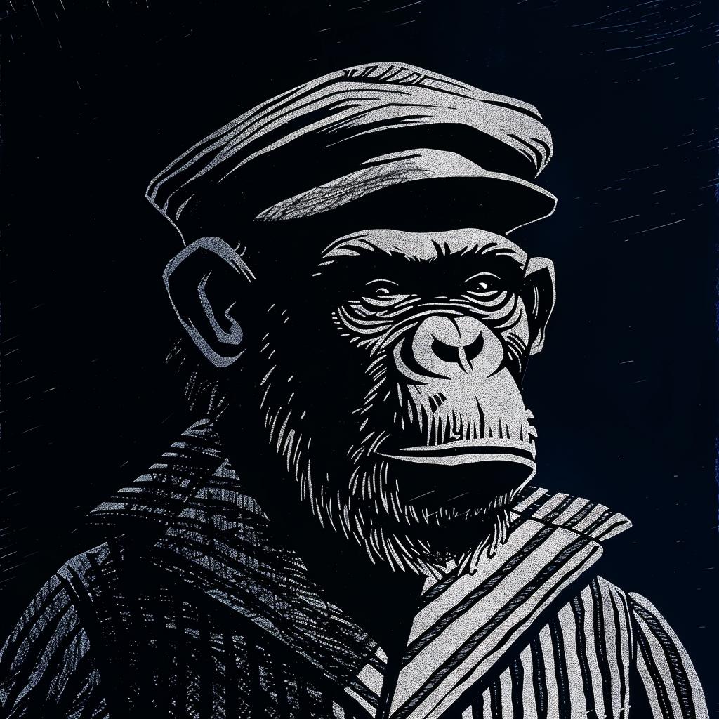 chimp  drawing  baseball  monkey  hat  humor  animal  caricature  whimsical  sport 1025743