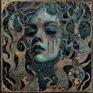Art Nouveau  Surrealism  pointillism  night  dark  occult  mystical  ambiance  deathmetal  moon 1077186