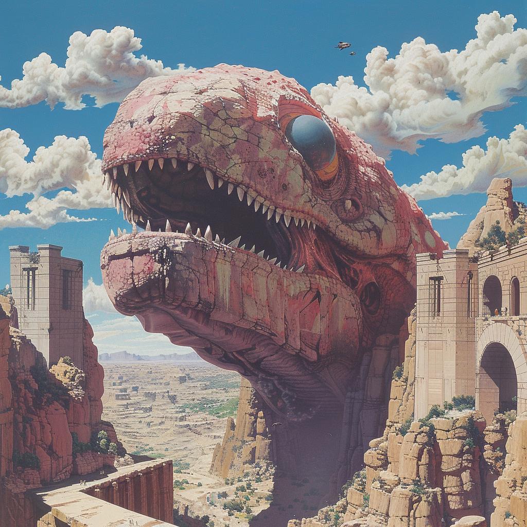 surreal  album  cover  monster  desert  hyper-realistic  screenprinting  axonometric  Ralph  McQuarrie 961696