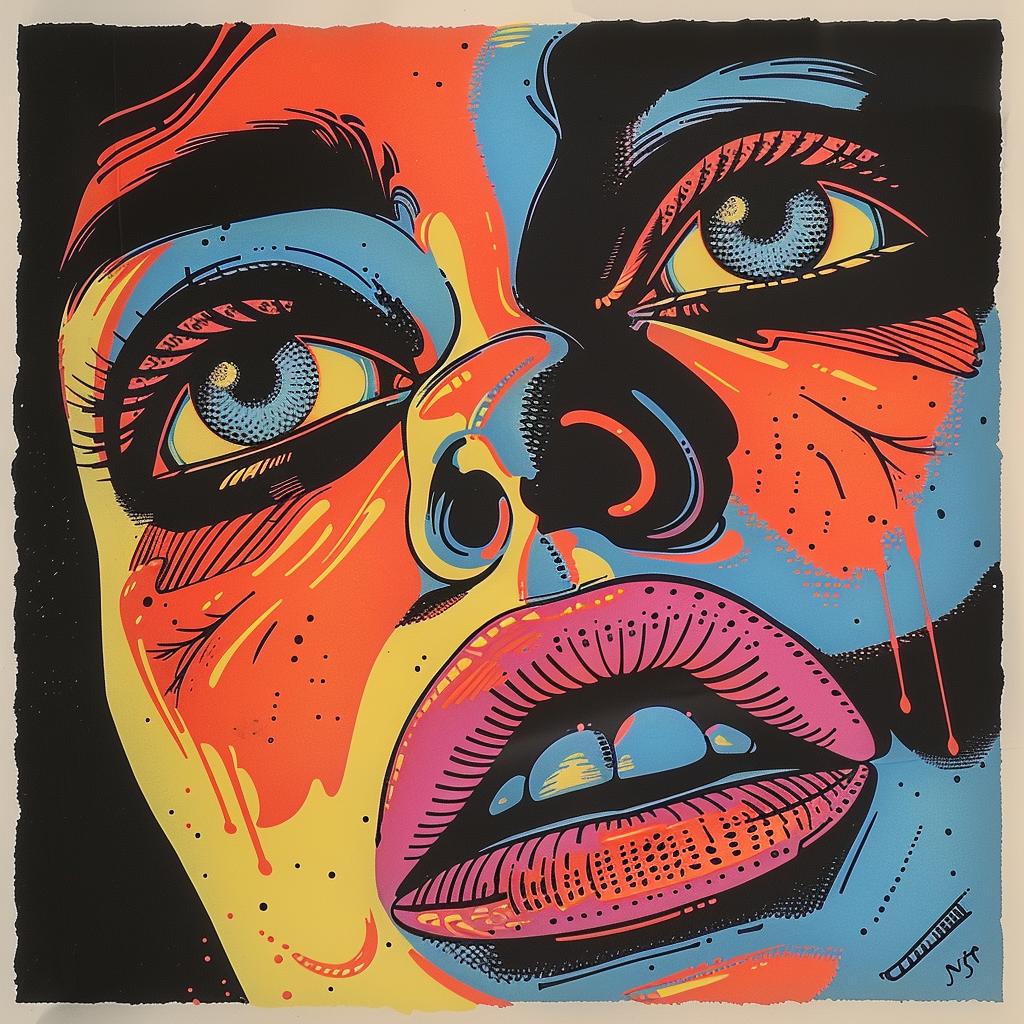 colorful  poster  woman  face  Peter Max  vibrant  abstract  modern  pop art  expression 929860