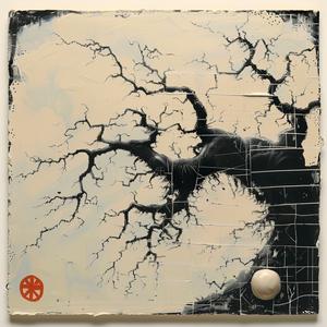 encaustic  painting  tree  red  dot  art  colorful  unique  abstract  style 1067455