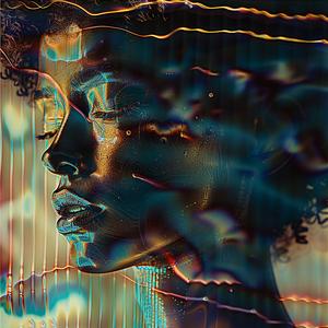 woman  curly  hair  digital  art  colorful  vibrant  portrait  conceptual  holography 1060574