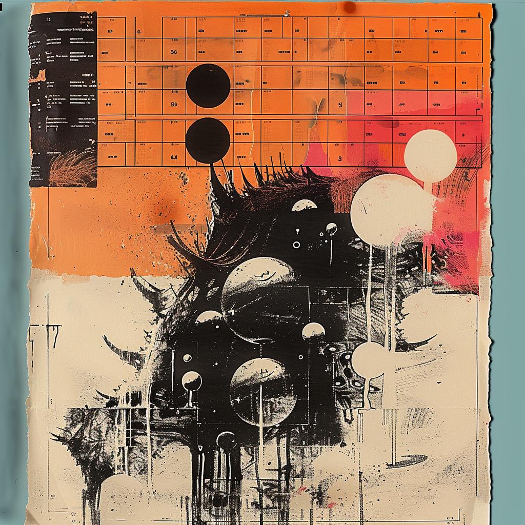 calendar  black  orange  design  artwork  surreal  collage  creative  visual  thematic 960207