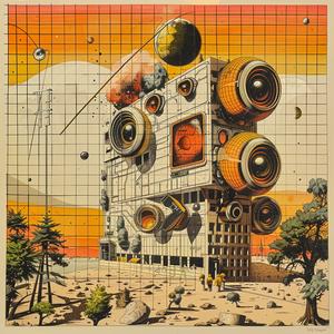 poster  building  background  drawing  machine  retrofuturistic  high  detail  illustration  design 1037186