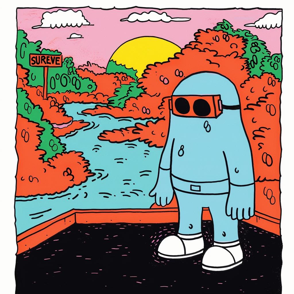 cartoon  character  sunglasses  hat  creative  surreal  album  cover  Joan  Cornella 1019366