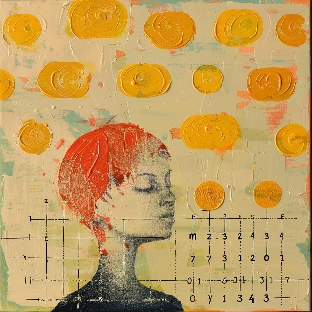 encaustic  paint  woman  dots  impasto  abstract  colorful  face  artwork  vibrant 1016194