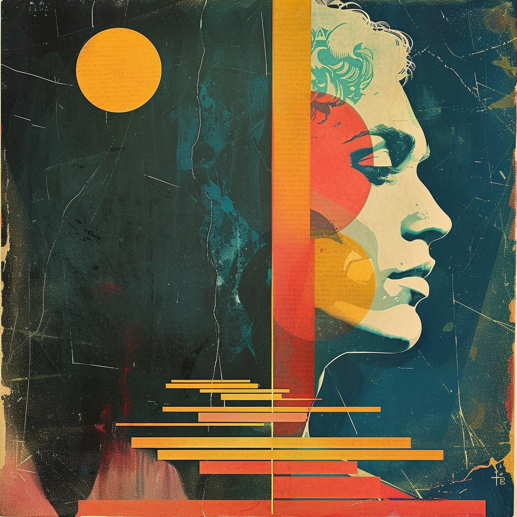 poster  woman  face  sun  abstract  colorful  modern  art  tycho  album 964578