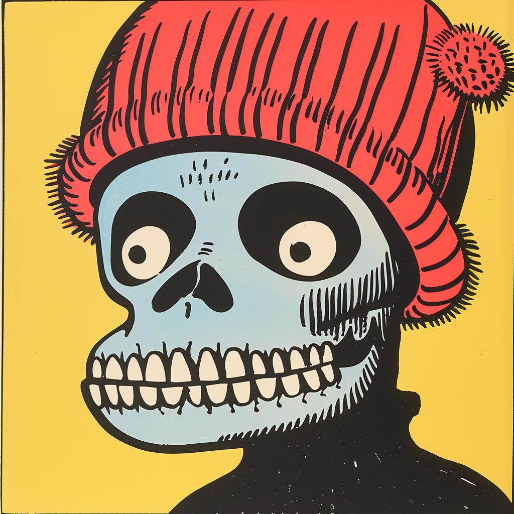 skeleton  skull  red  hat  cap  vintage  comic  portrait  illustration  creature 921649