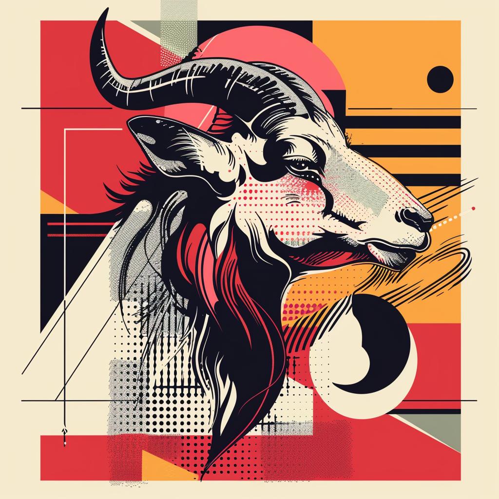 mythical  creature  goat  geometric  background  hybrid  fantastical  unique  strength  essence 939639