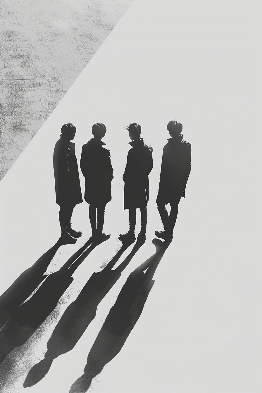 people  photo  black  white  standing  building  monochrome  shadows  lineart  style 953822