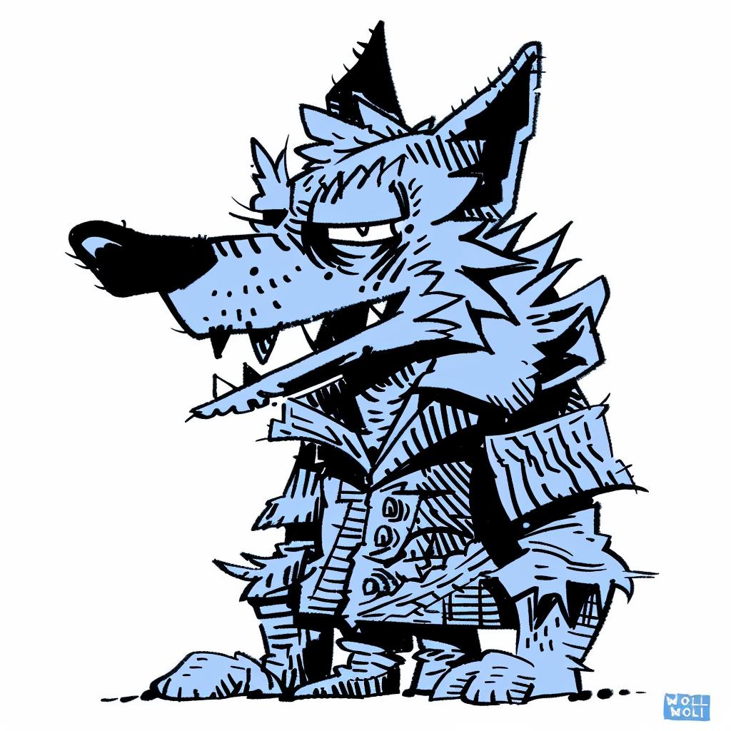 cartoon  wolf  hat  jacket  mascot  character  blue  eyes  stylized  playful 1028115