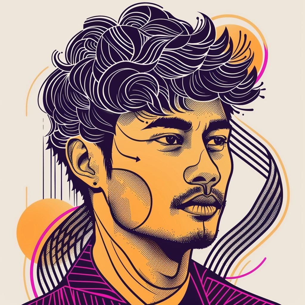 popart  asian-american  male  digital  portrait  beard  hair  colorful  modern  graphic 937383