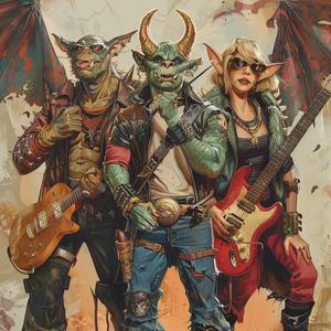 band  punk  demons  art  D&D  guitars  characters  illustration  music  fantasy 1038022