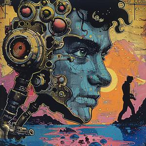 poster  movie  Jack Kirby  Art Nouveau  Surrealism  pointillism  gold  indigo  teal  vintage 1076377