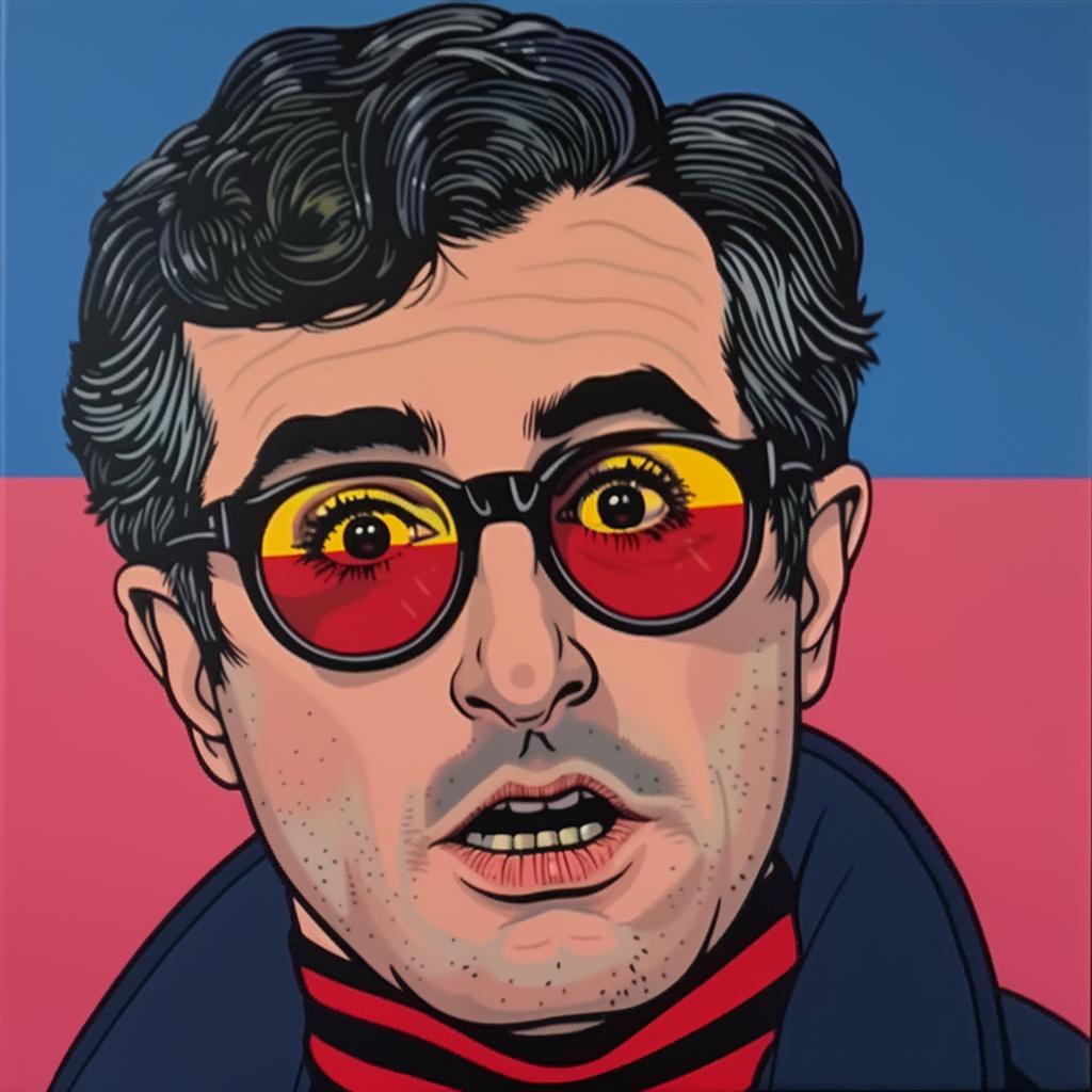 painting  man  glasses  red  tie  portrait  stylized  colorful  illustrative  humorous 1024581