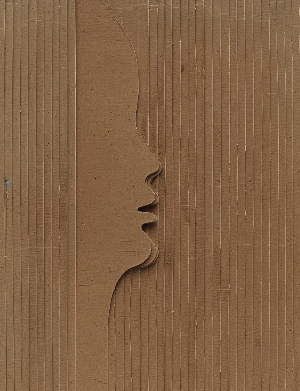 cardboard  face  cutout  artwork  portrait  minimalist  craft  design  3D  unique 951563