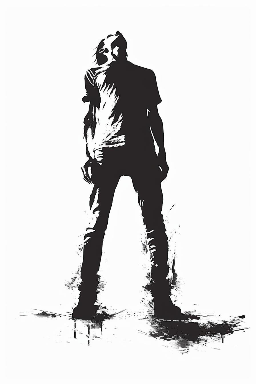 silhouette  angry  man  black  white  comic  splash  abstract  expressive  figure 953714