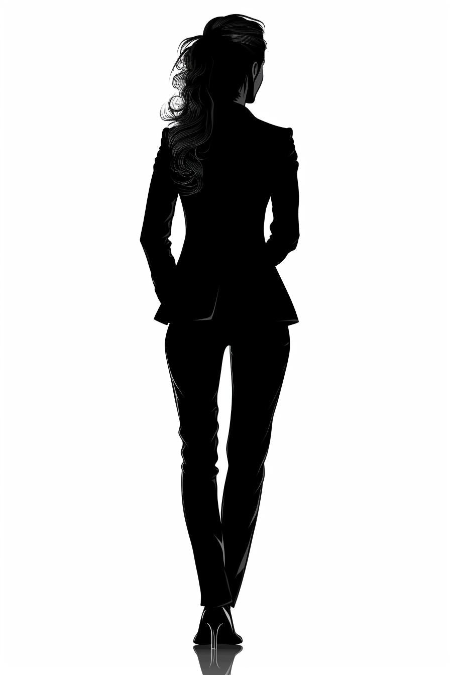 silhouette  woman  suit  business  attire  white  background  vector  svg  professional 954004
