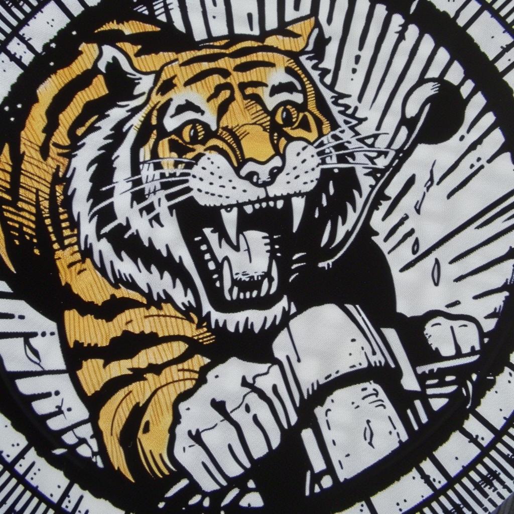 tiger  moped  motorcycle  circle  black  white  animal  humor  art  design 1028211
