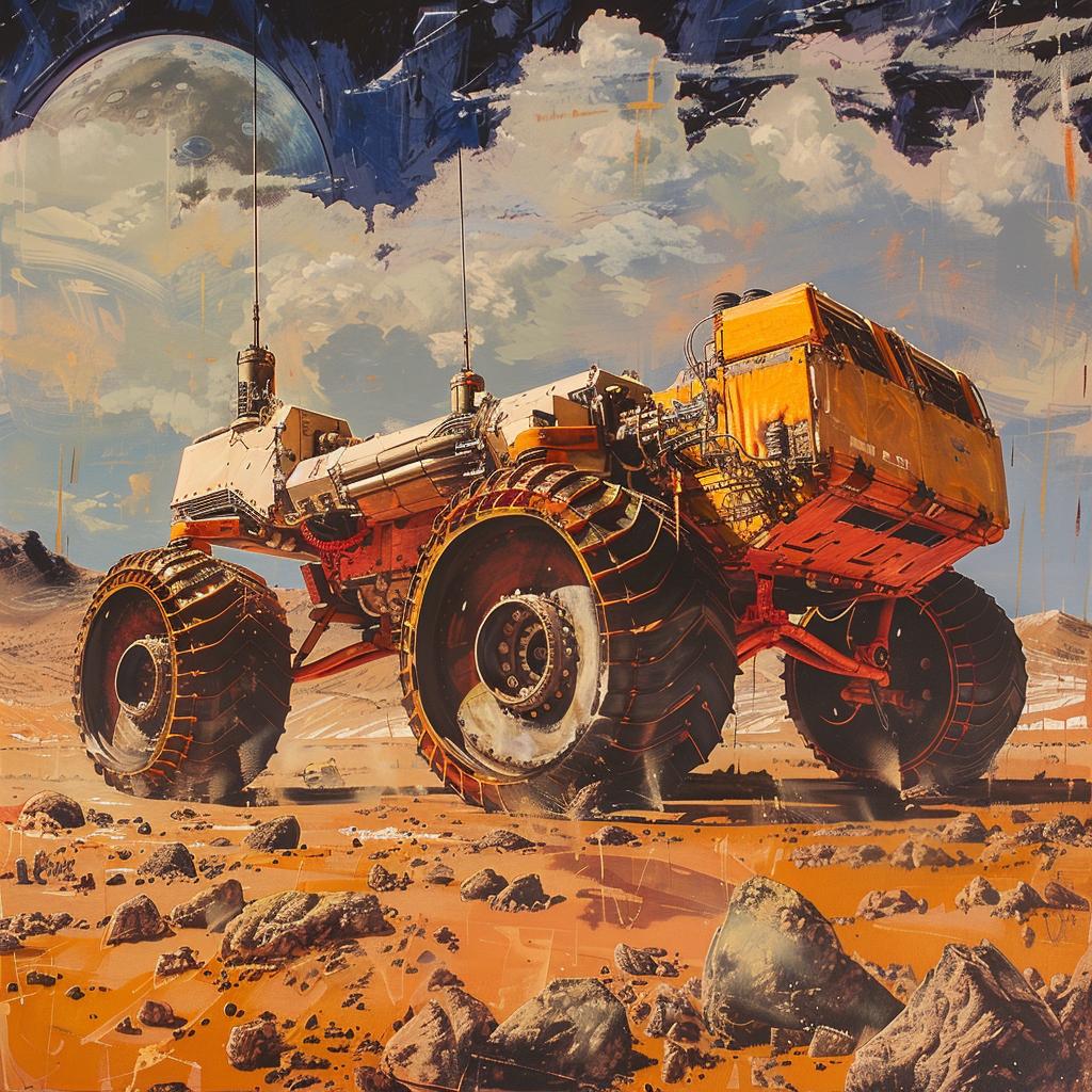 mars  rover  vehicle  painting  space  surface  exploration  art  design  large 917999