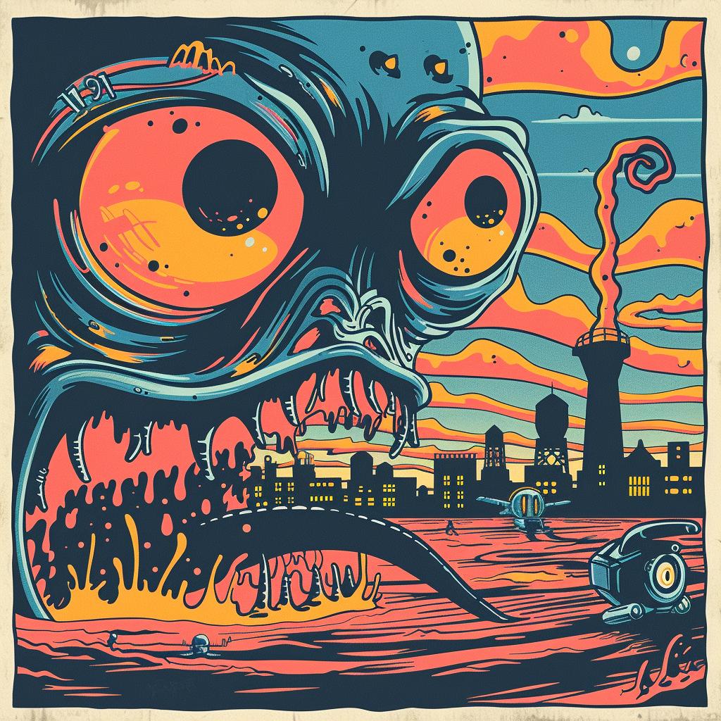 poster  monster  background  art  Matt Bors  graphic  bizarre  weird  illustration  design 926282