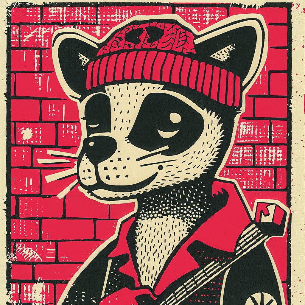raccoon  streetwise  aggressive  urban  simple  minimal  culture  hat  guitar  anthropomorphic 957643