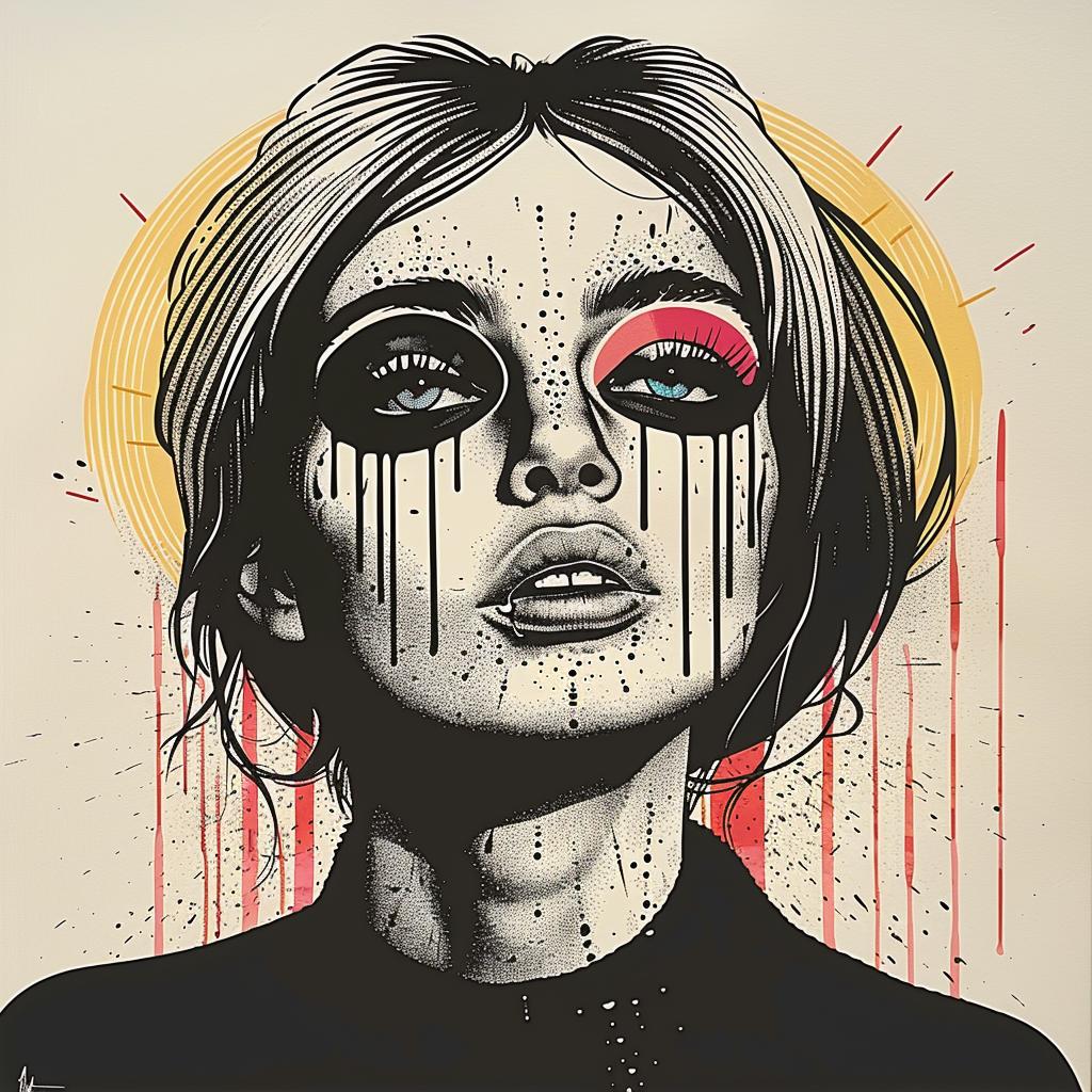 pop  art  sweaterman  blonde  four  eyes  dripping  makeup  Troy  Brooks 939462