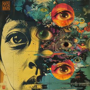 surreal  woman  face  eyes  painting  album  cover  hyper-realistic  screenprinting  creative 1078384