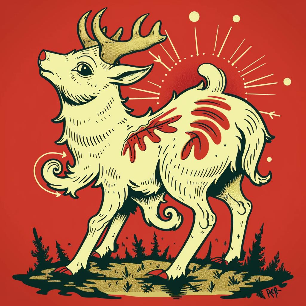 mythical  creature  hybrid  deer  horns  fantasy  painting  unique  nature  exploration 941272