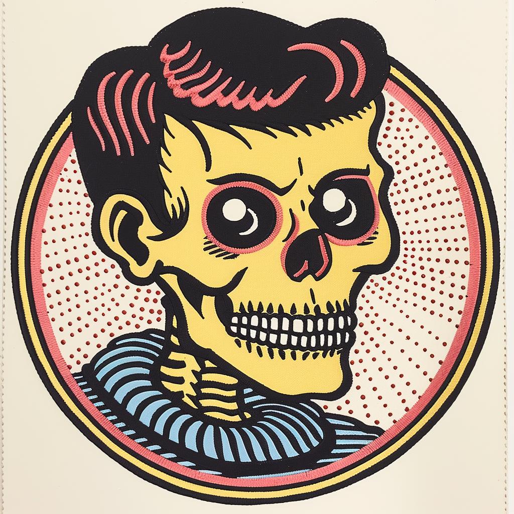 skull  circle  poster  design  streetwear  chenille  minimal  stitches  edgy  art 961295