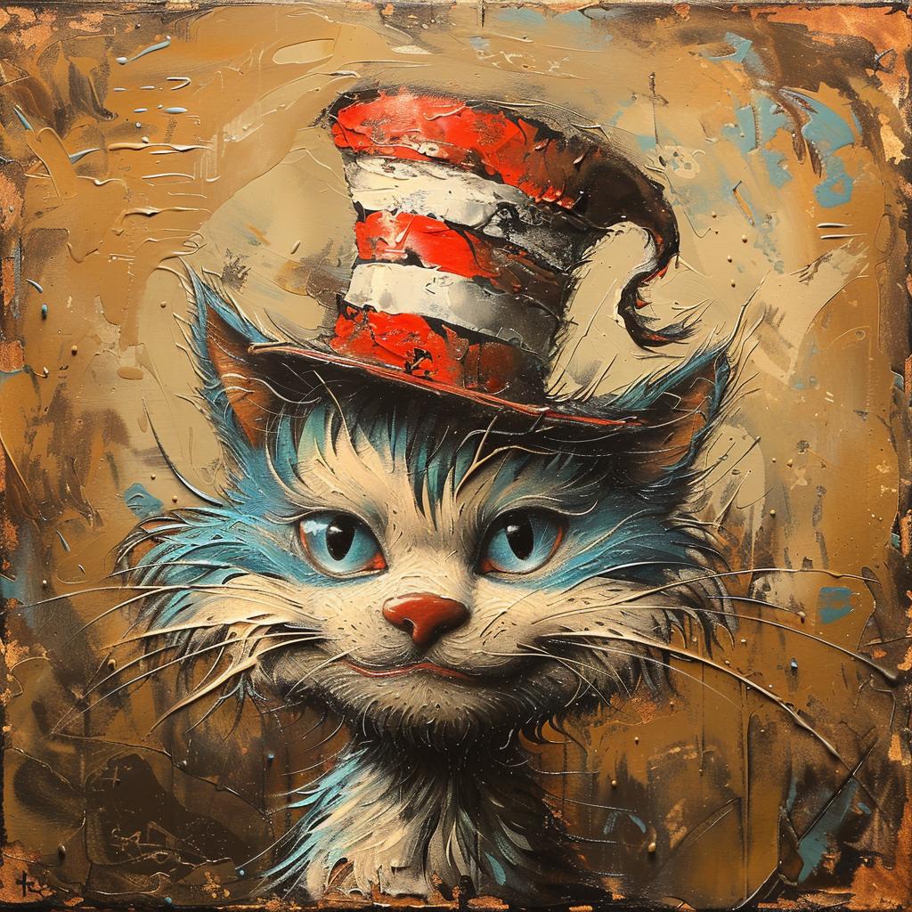cat  hat  DrSeuss  blue  eyes  whimsical  fantasy  colorful  illustration  character 960846