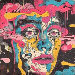 woman  colorful  face  surreal  art  paint  expressive  hyper-realistic  album  cover 1078268