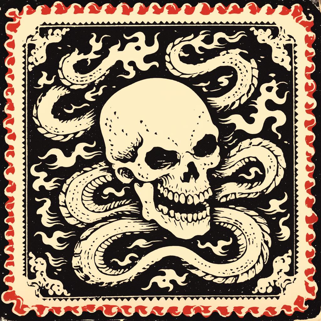minimal  album  cover  spiritual  dark  arts  snake  pattern  symmetry  skull 3093