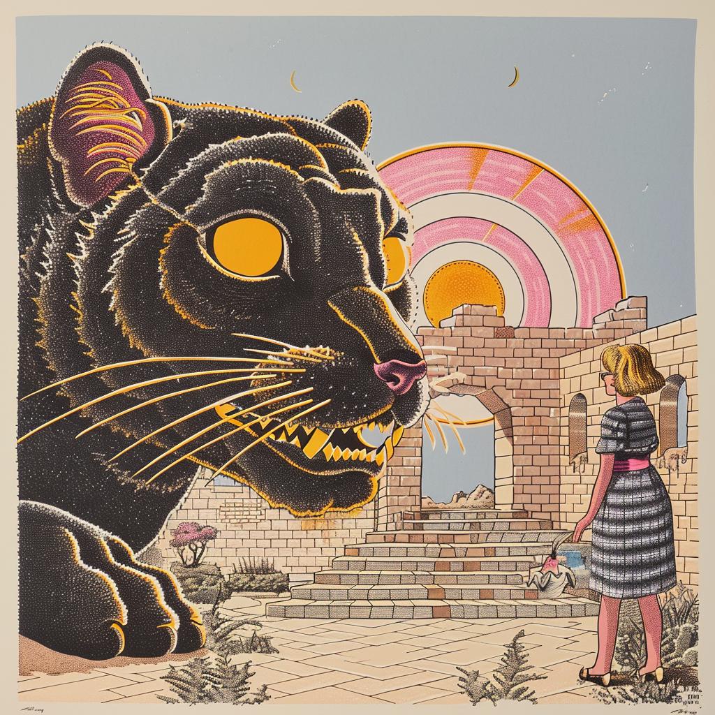 surreal  tigers  ominous  occult  painting  woman  animal  dynamic  bold  vivid 939441