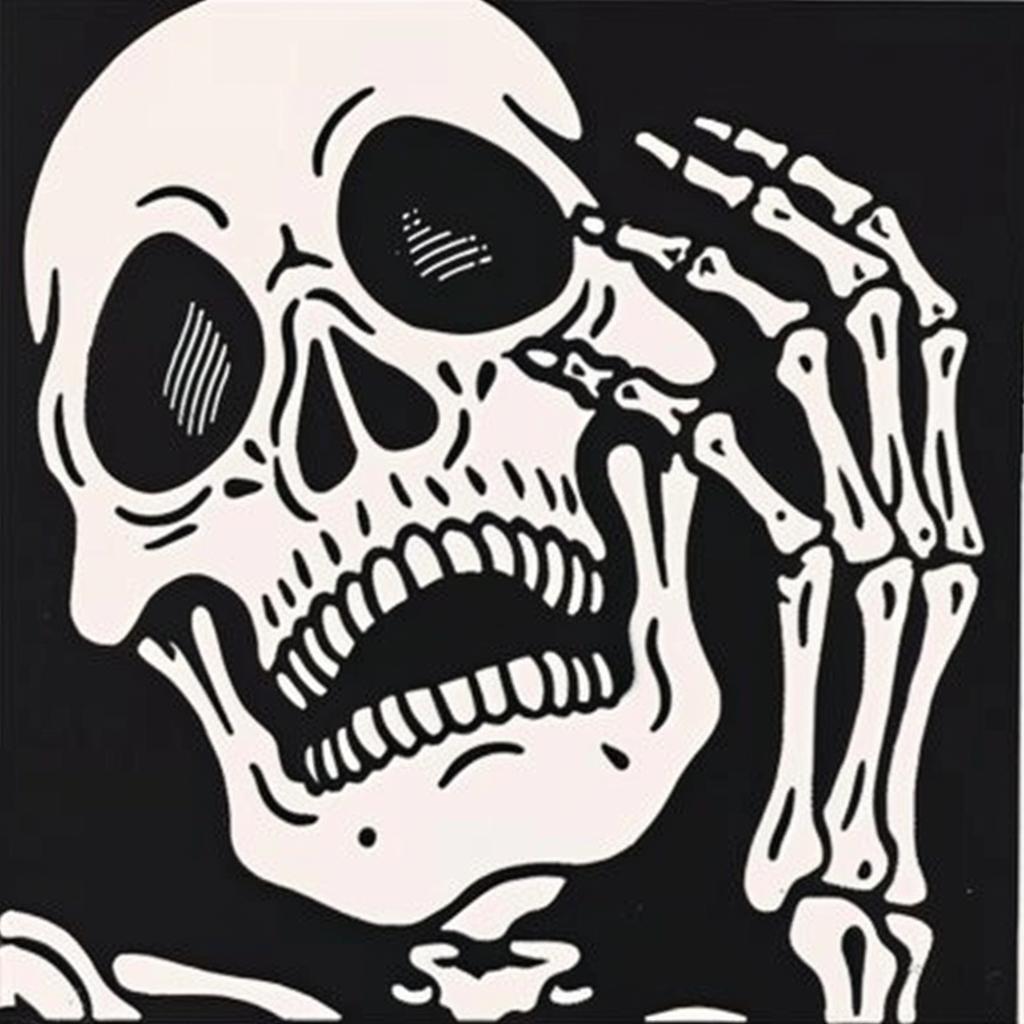 skeleton  drawing  black  white  art  expression  dramatic  hand  skull  portrait 1024309